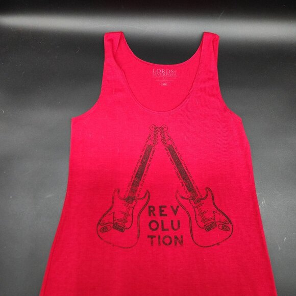 Lords Of Liverpool Revolution Guitar Tank Top M Red Rock Music Sleeveless - Picture 2 of 6